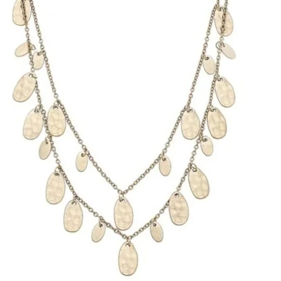 Canvas Goldtone Layered Necklace - Picture 3 of 3